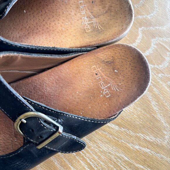 Dansko Martina Mule Black Leather Clogs - Picture 3 of 9